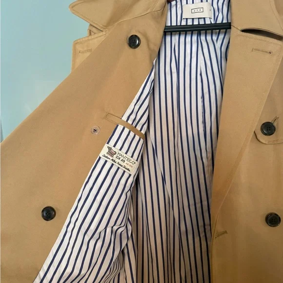 AYR Tan Double-Breasted Trench Coat - Picture 3 of 8